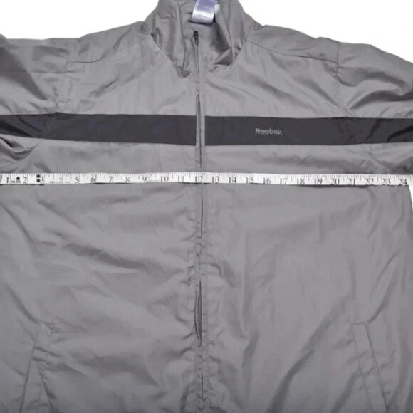 Reebok Full Zip  Track Jacket Grey Athletic Lightweight Size Large - Picture 5 of 13